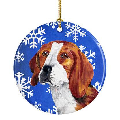 Holiday Dog on Ceramic Ornament - Size: 2.8 X 2.8 | Pack Of: 1