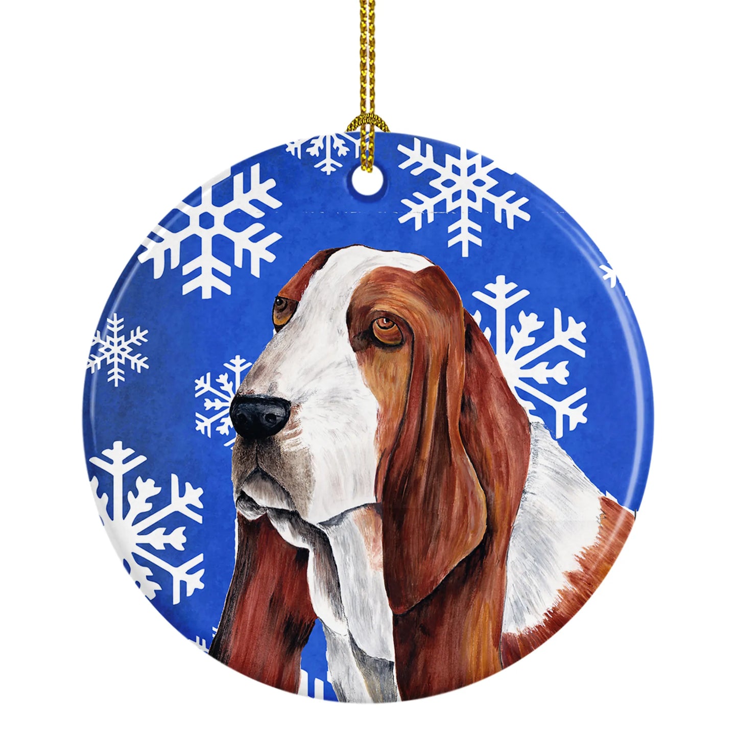 Holiday Dog on Ceramic Ornament - Size: 2.8 X 2.8 | Pack Of: 1