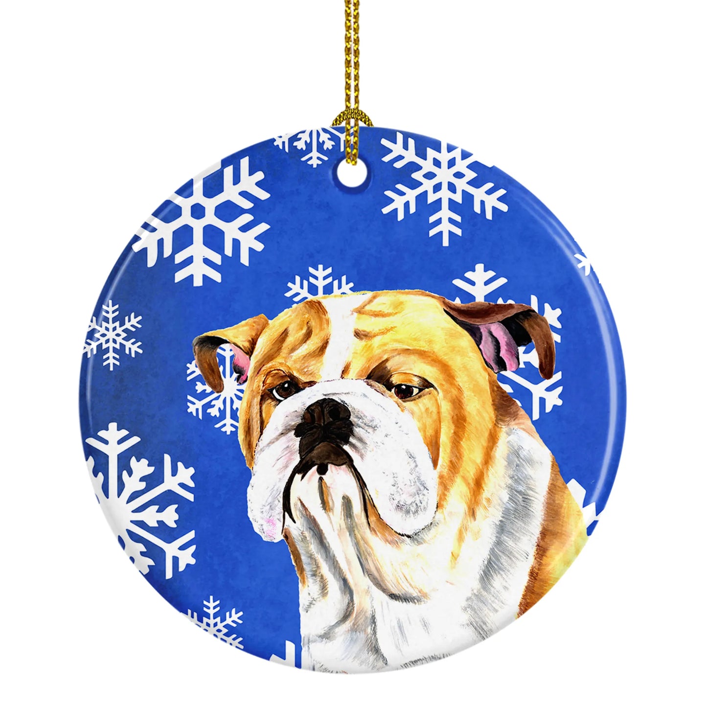 Holiday Dog on Ceramic Ornament - Size: 2.8 X 2.8 | Pack Of: 1