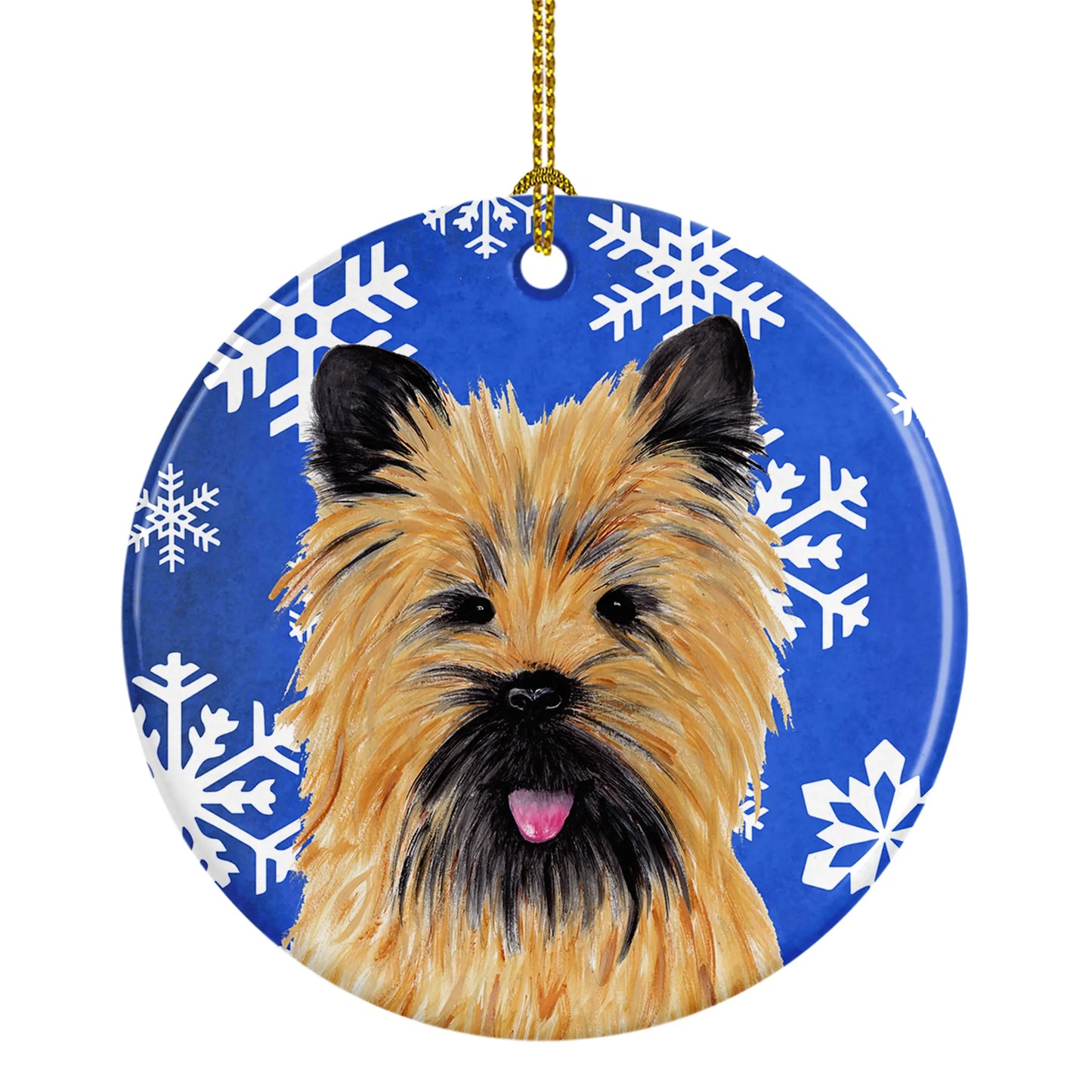 Holiday Dog on Ceramic Ornament - Size: 2.8 X 2.8 | Pack Of: 1