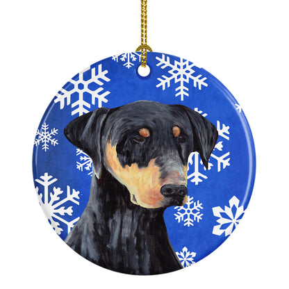 Holiday Dog on Ceramic Ornament - Size: 2.8 X 2.8 | Pack Of: 1