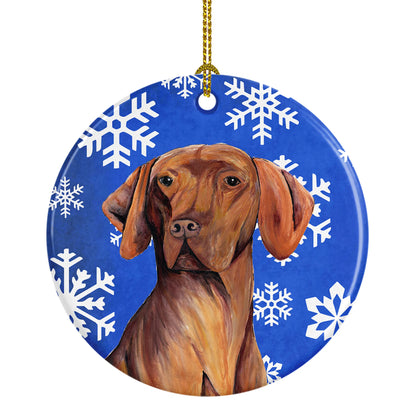 Holiday Dog on Ceramic Ornament - Size: 2.8 X 2.8 | Pack Of: 1