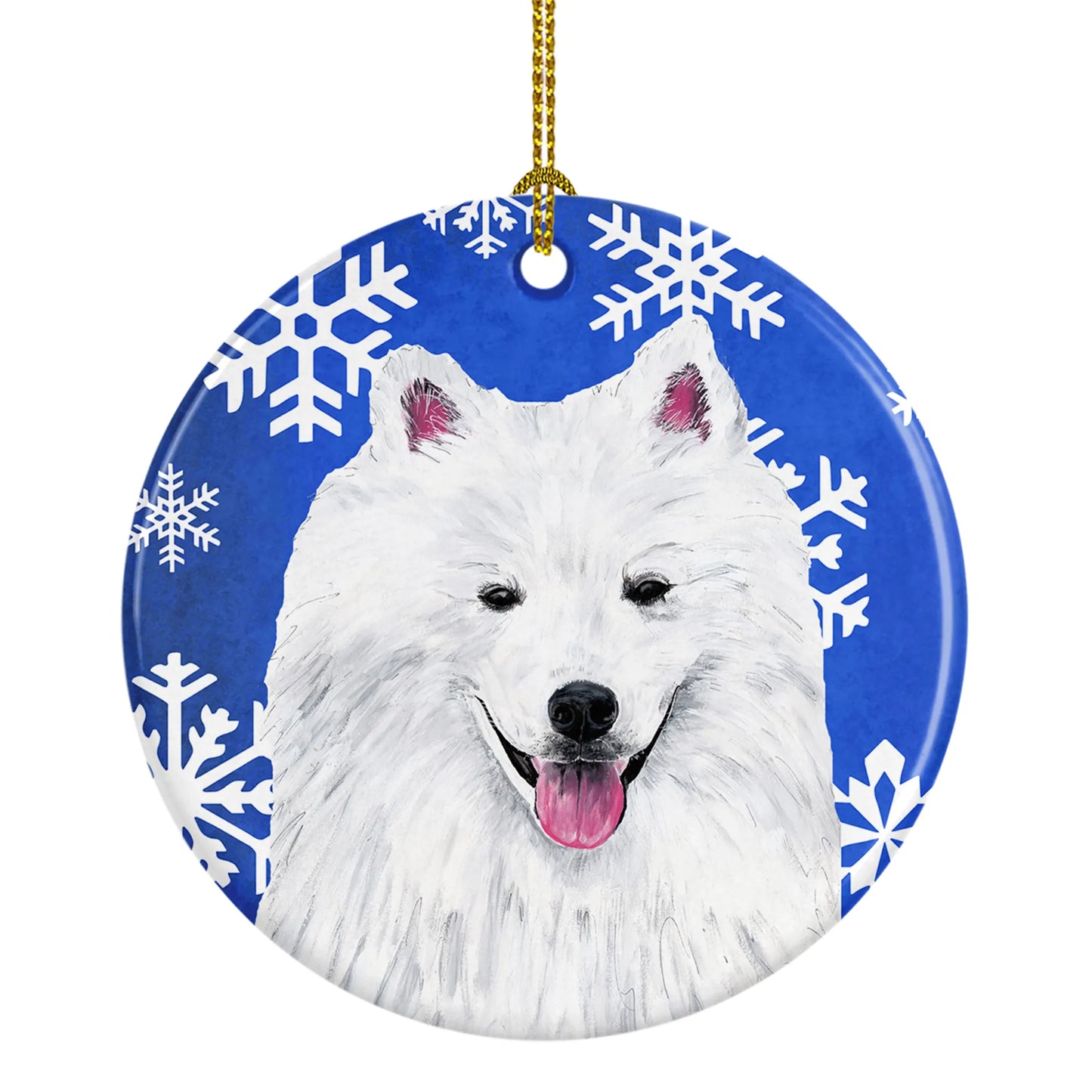 Holiday Dog on Ceramic Ornament - Size: 2.8 X 2.8 | Pack Of: 1