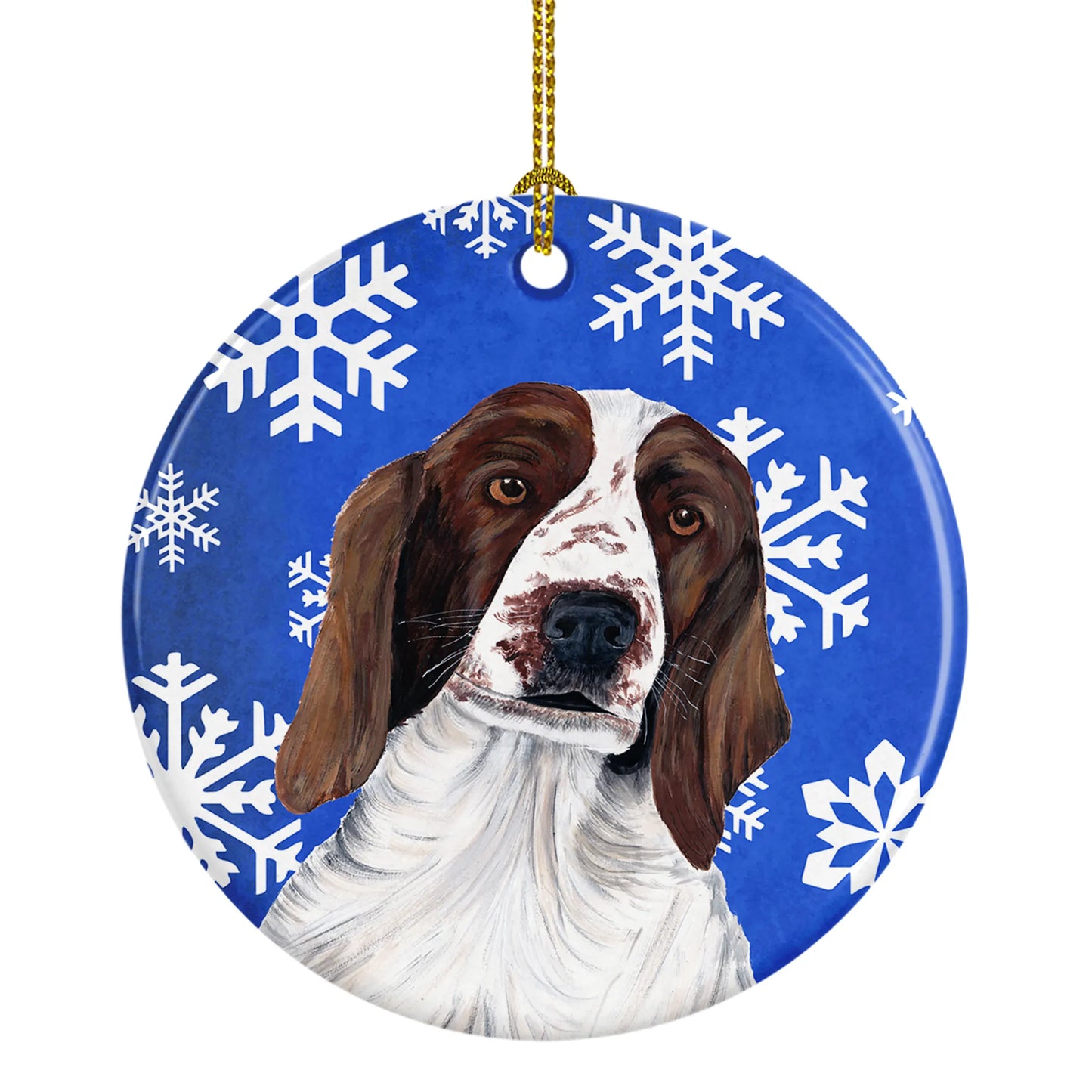 Holiday Dog on Ceramic Ornament - Size: 2.8 X 2.8 | Pack Of: 1