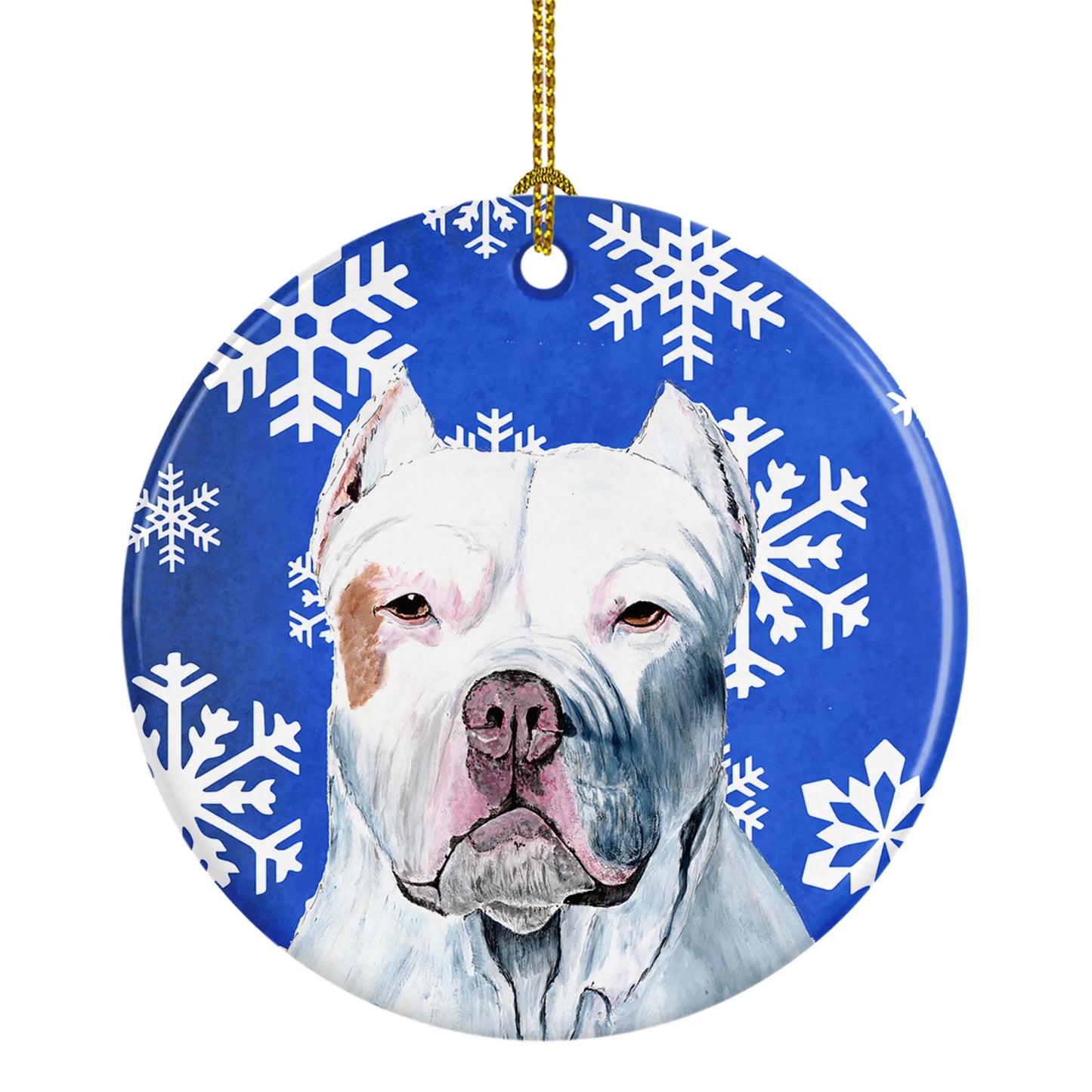 Holiday Dog on Ceramic Ornament - Size: 2.8 X 2.8 | Pack Of: 1