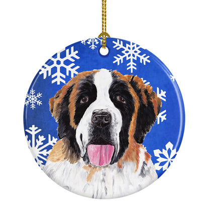 Holiday Dog on Ceramic Ornament - Size: 2.8 X 2.8 | Pack Of: 1