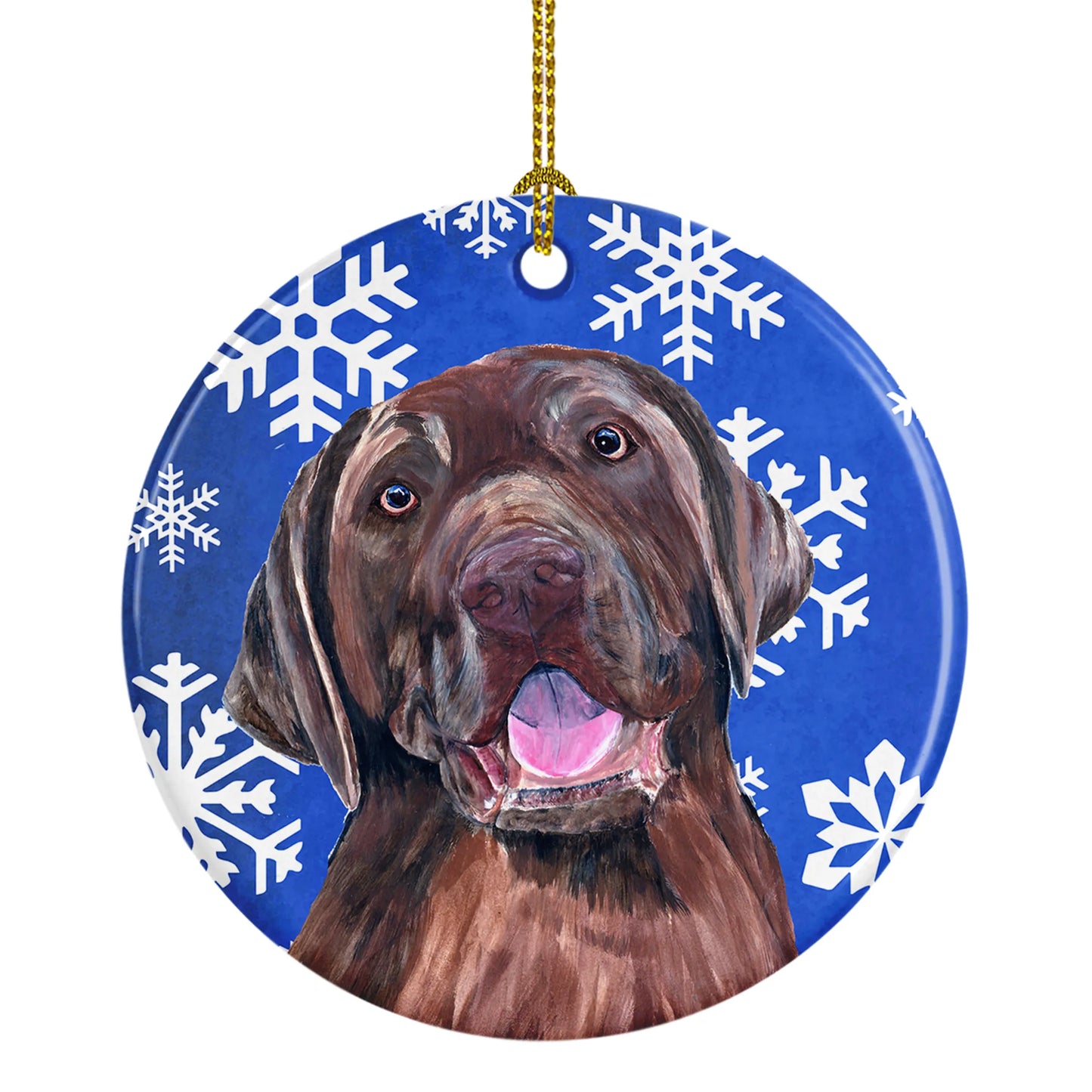 Holiday Dog on Ceramic Ornament - Size: 2.8 X 2.8 | Pack Of: 1