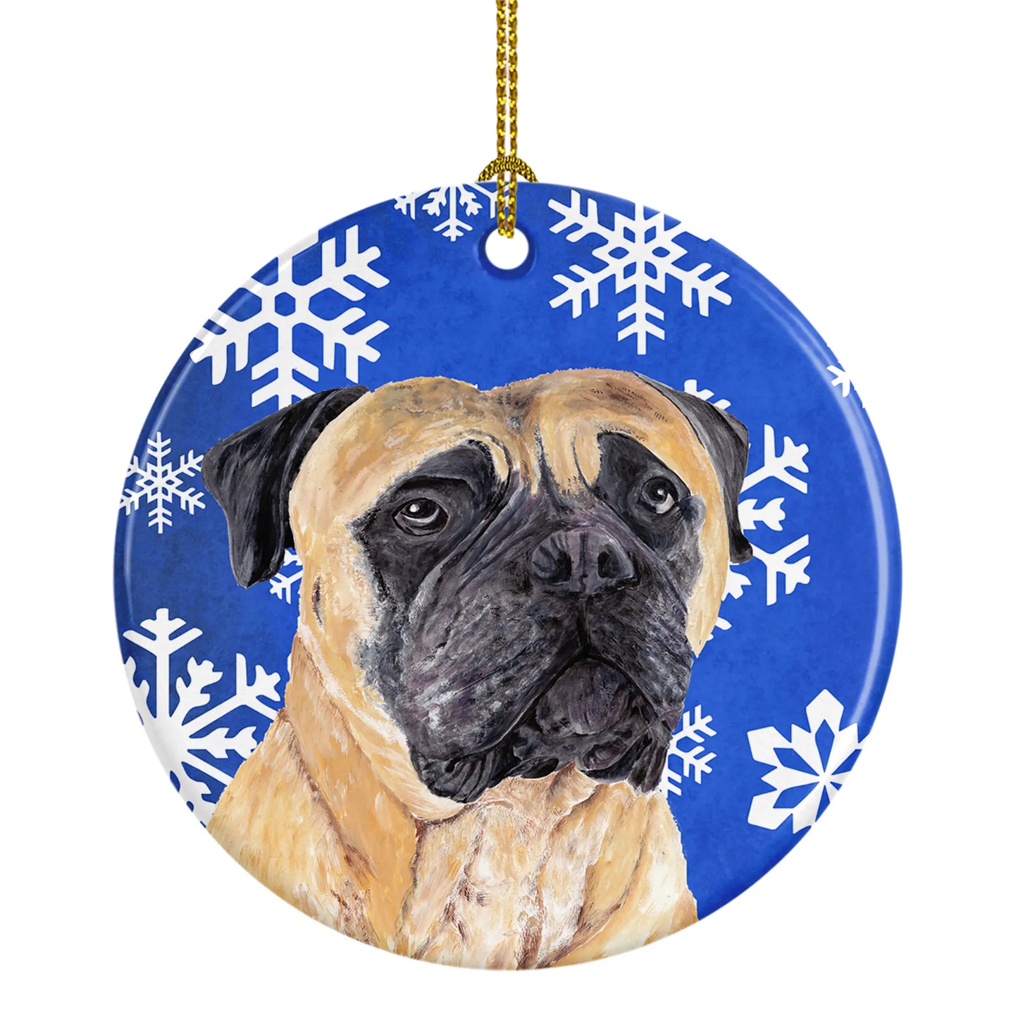 Holiday Dog on Ceramic Ornament - Size: 2.8 X 2.8 | Pack Of: 1