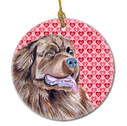 Valentine's Day Dog Portrait Ceramic Ornament