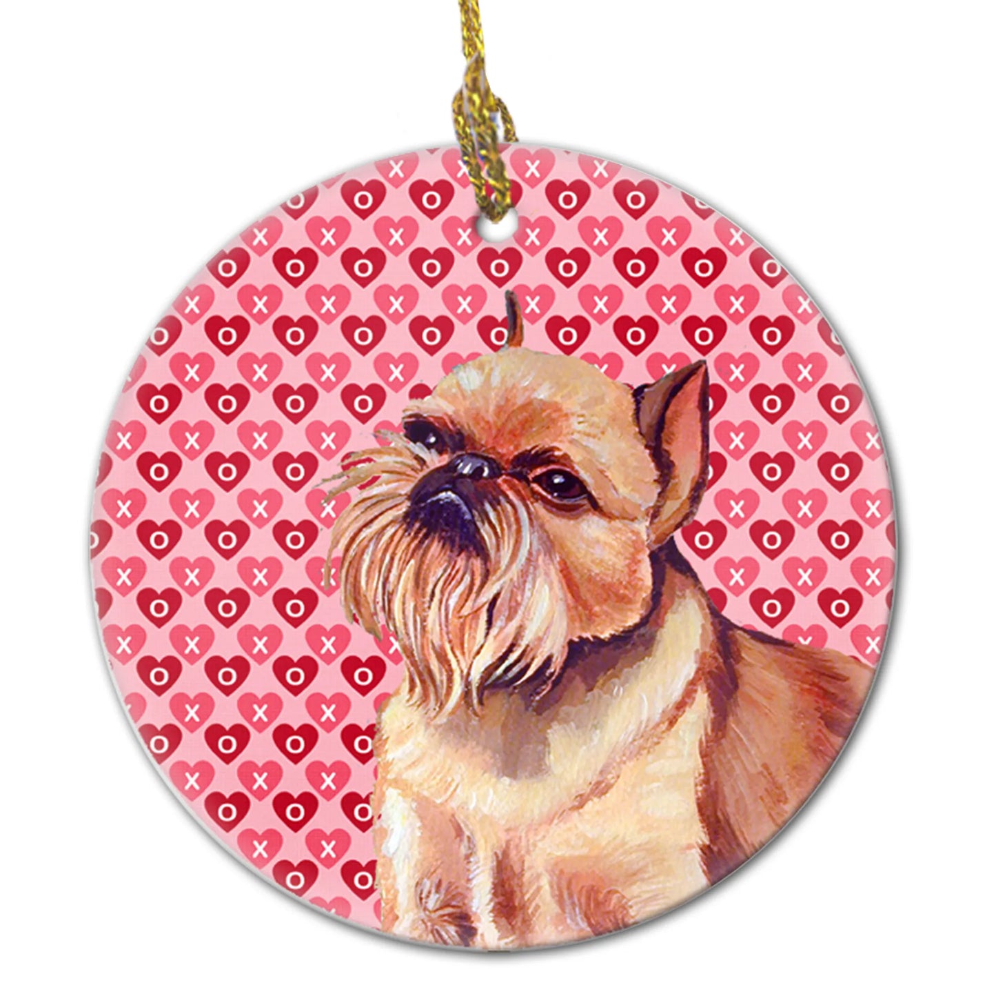 Valentine's Day Dog Portrait Ceramic Ornament