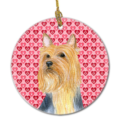 Valentine's Day Dog Portrait Ceramic Ornament