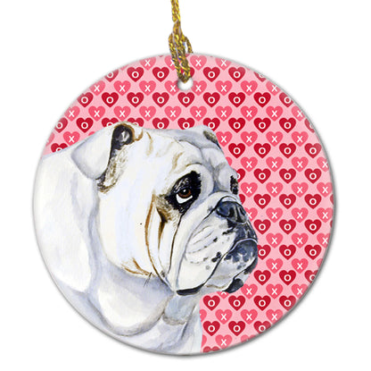 Valentine's Day Dog Portrait Ceramic Ornament