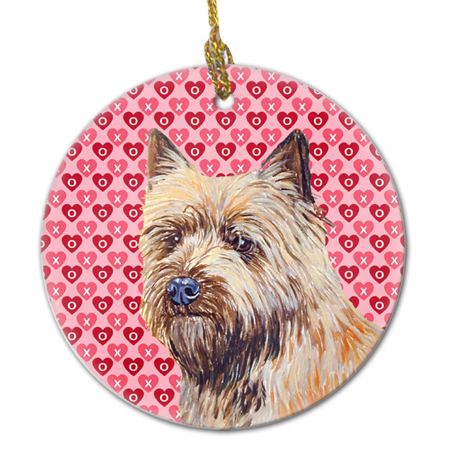 Valentine's Day Dog Portrait Ceramic Ornament