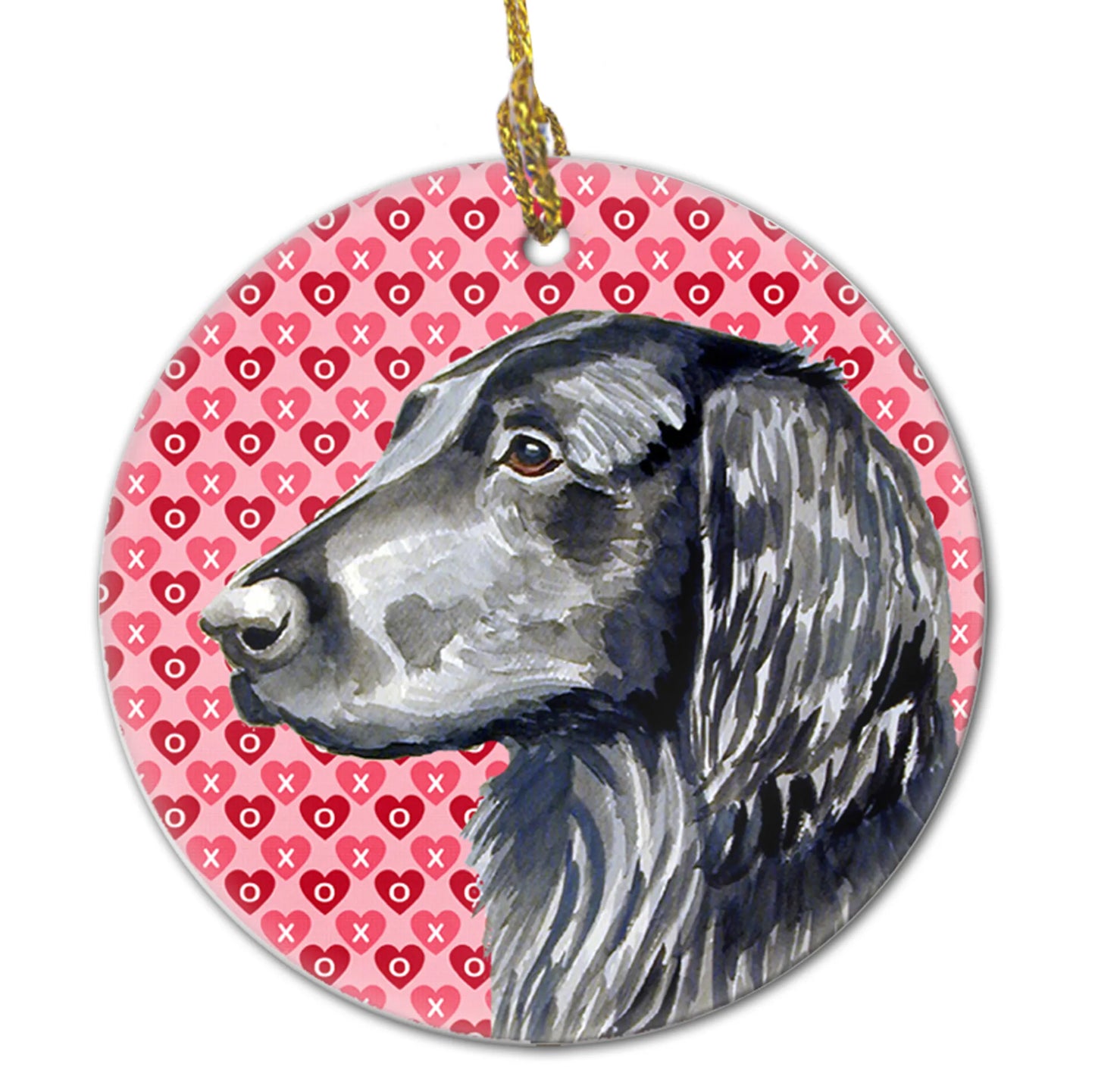 Valentine's Day Dog Portrait Ceramic Ornament