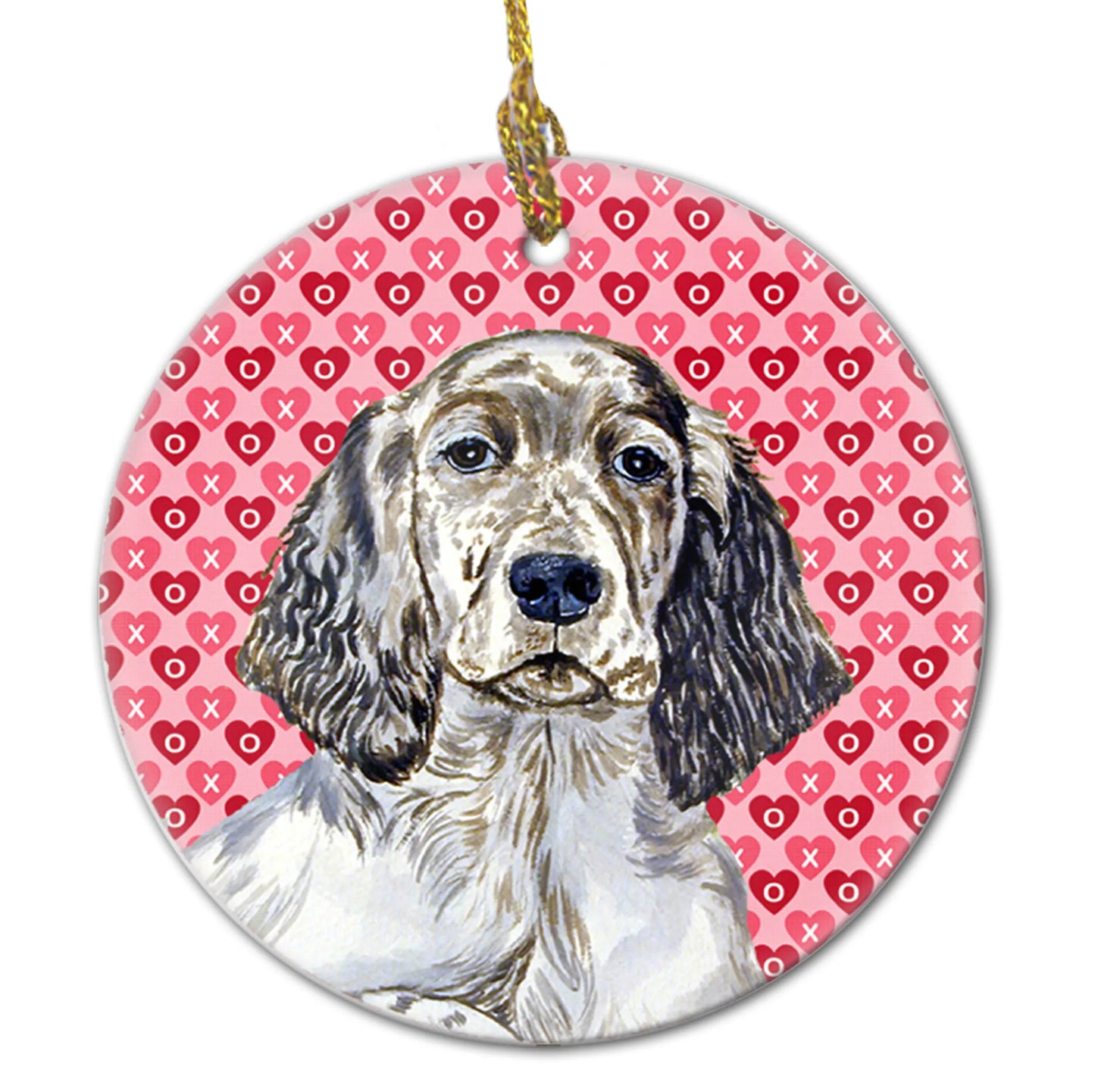 Valentine's Day Dog Portrait Ceramic Ornament