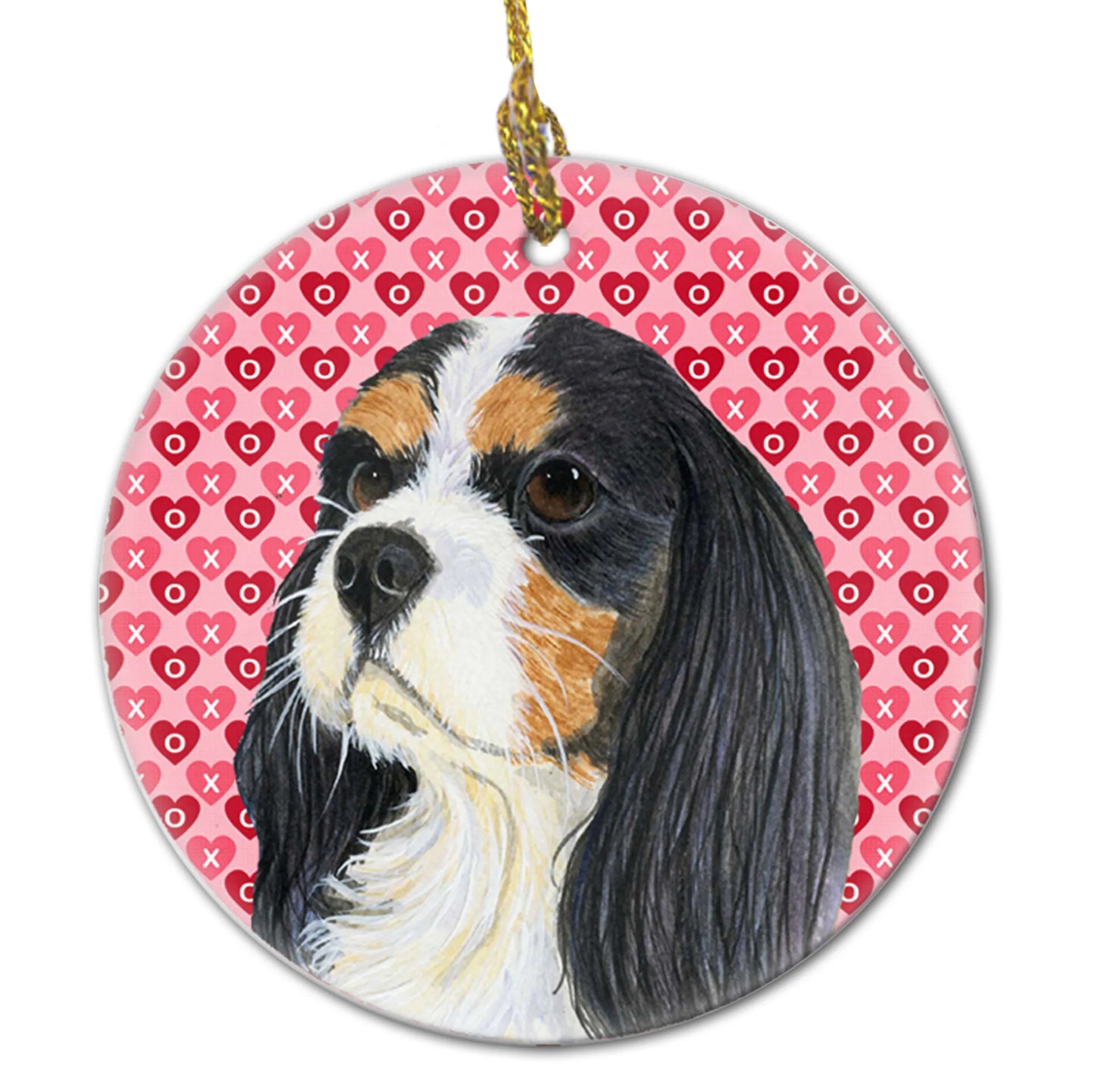 Valentine's Day Dog Portrait Ceramic Ornament