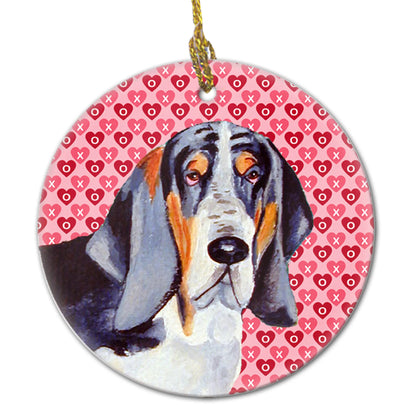 Valentine's Day Dog Portrait Ceramic Ornament