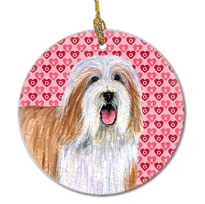 Valentine's Day Dog Portrait Ceramic Ornament