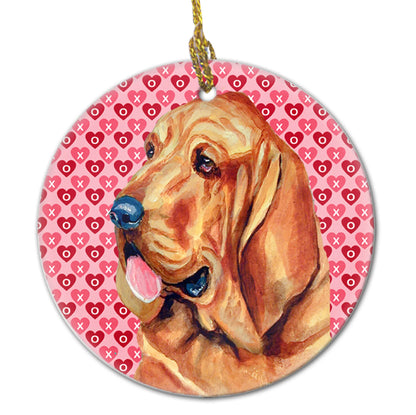 Valentine's Day Dog Portrait Ceramic Ornament