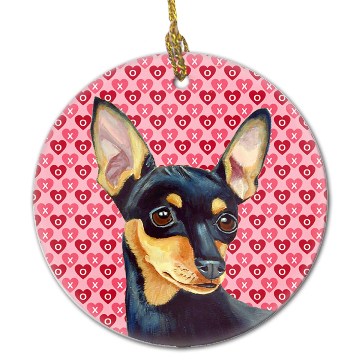 Valentine's Day Dog Portrait Ceramic Ornament