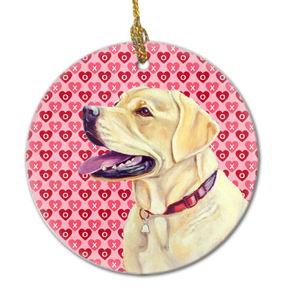 Valentine's Day Dog Portrait Ceramic Ornament