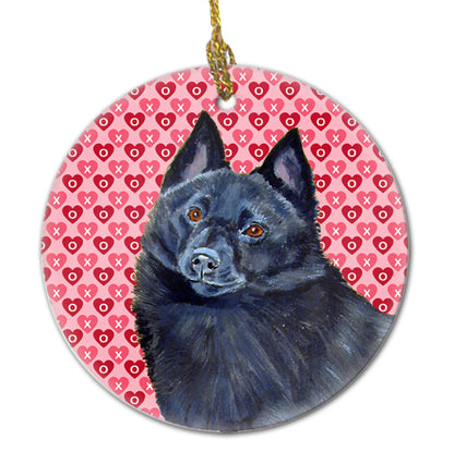 Valentine's Day Dog Portrait Ceramic Ornament