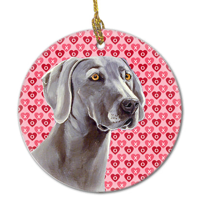 Valentine's Day Dog Portrait Ceramic Ornament