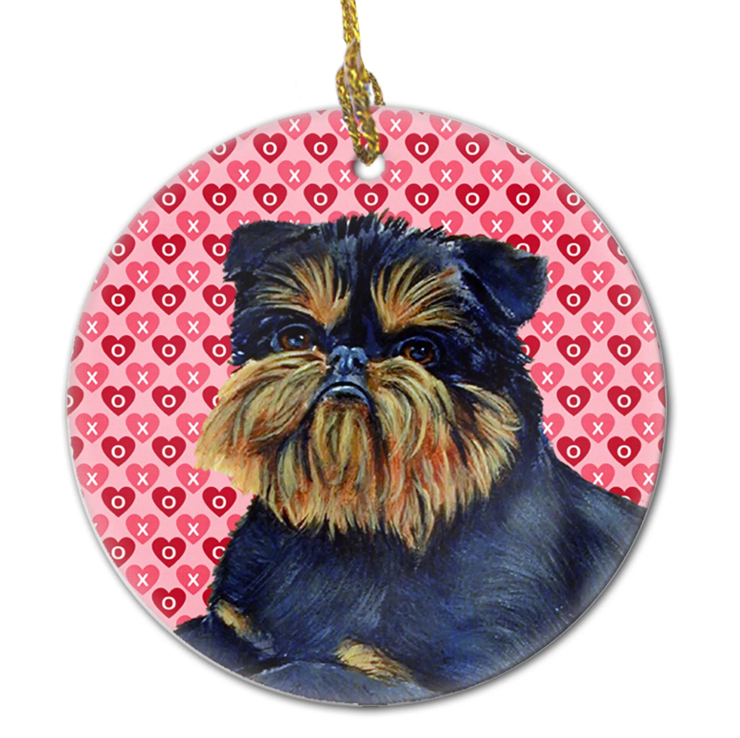 Valentine's Day Dog Portrait Ceramic Ornament