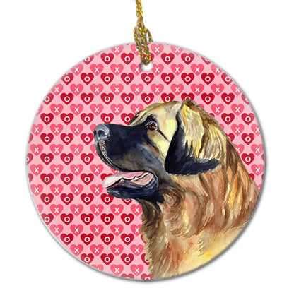 Valentine's Day Dog Portrait Ceramic Ornament