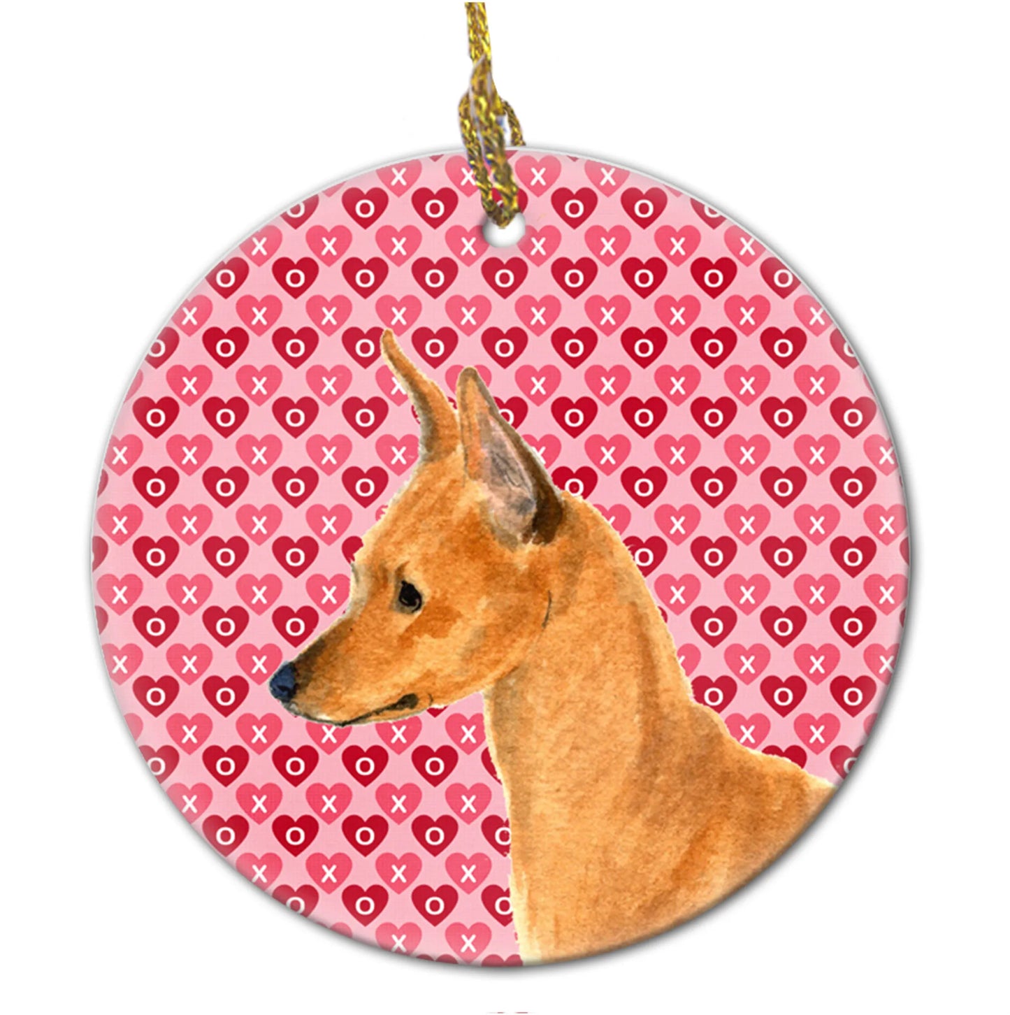 Valentine's Day Dog Portrait Ceramic Ornament