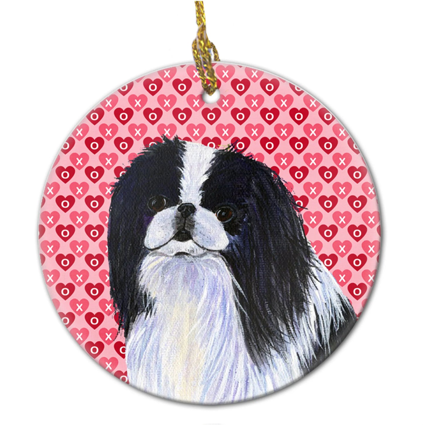 Valentine's Day Dog Portrait Ceramic Ornament