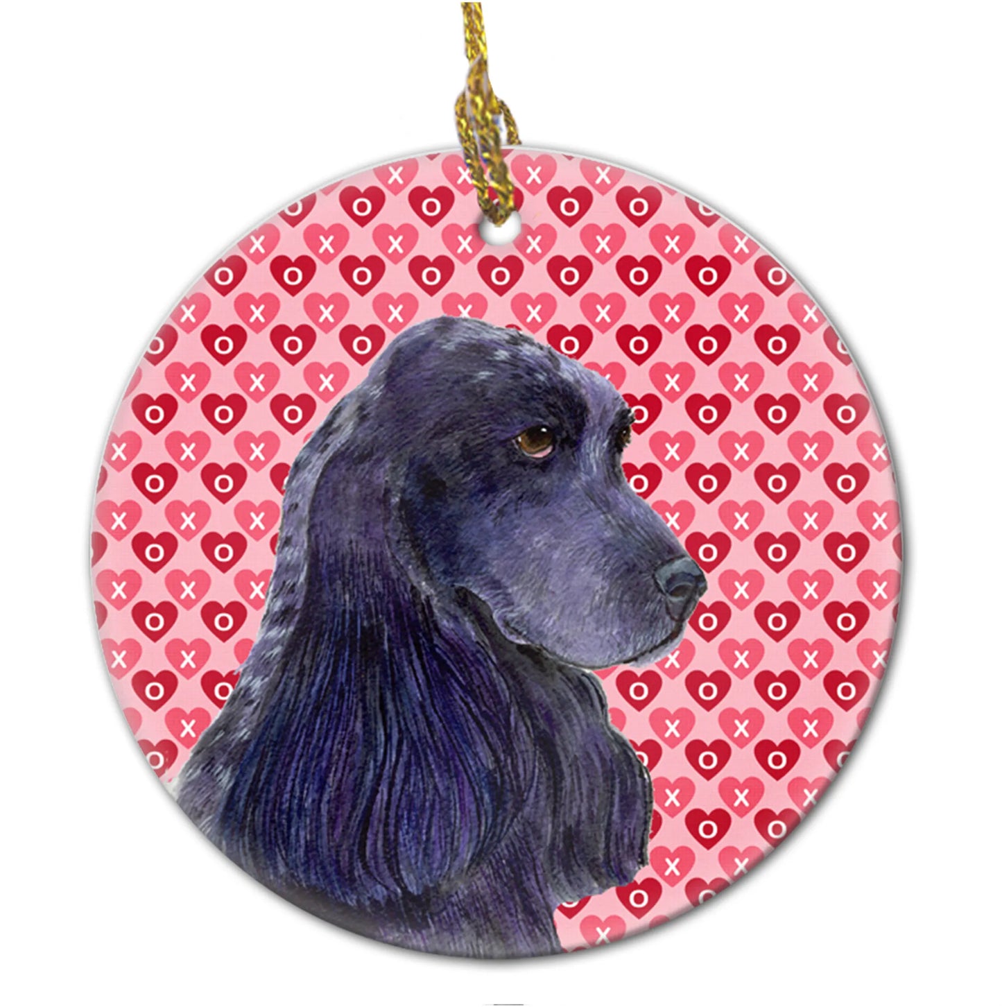 Valentine's Day Dog Portrait Ceramic Ornament