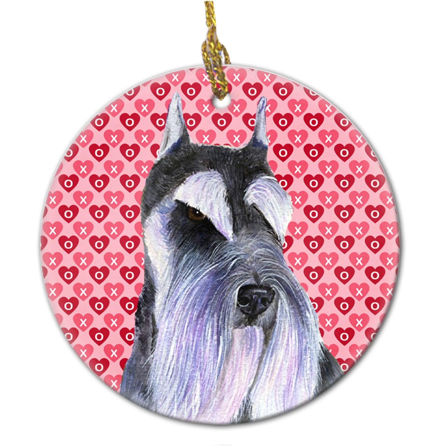 Valentine's Day Dog Portrait Ceramic Ornament