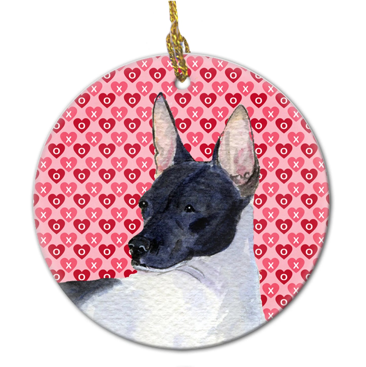 Valentine's Day Dog Portrait Ceramic Ornament