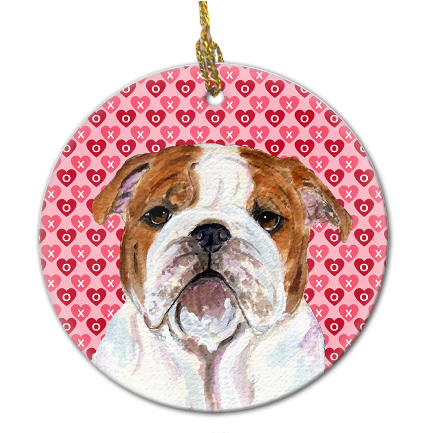 Valentine's Day Dog Portrait Ceramic Ornament