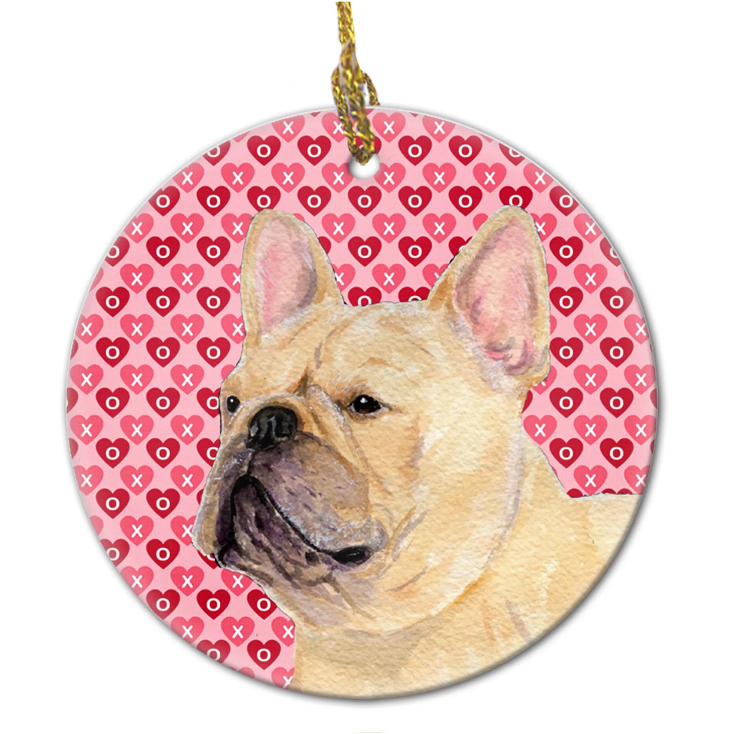 Valentine's Day Dog Portrait Ceramic Ornament