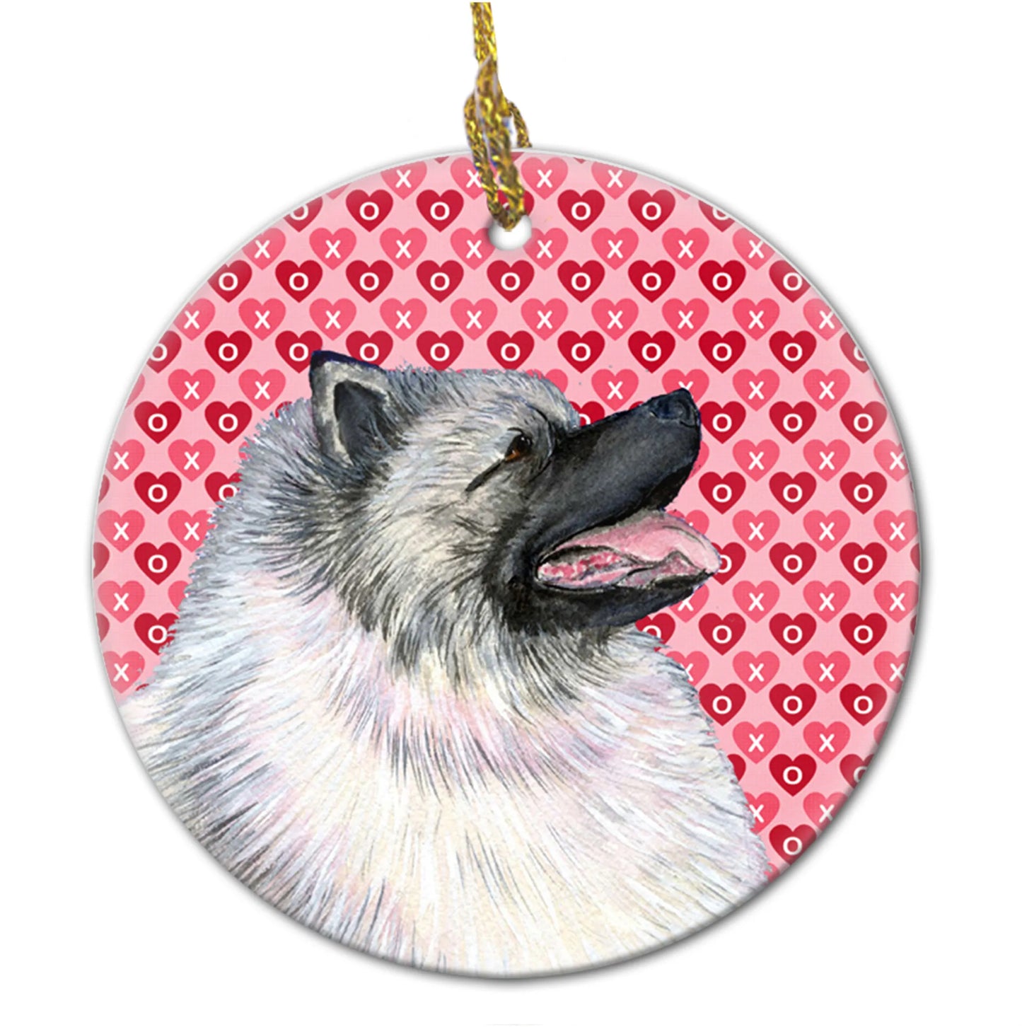 Valentine's Day Dog Portrait Ceramic Ornament