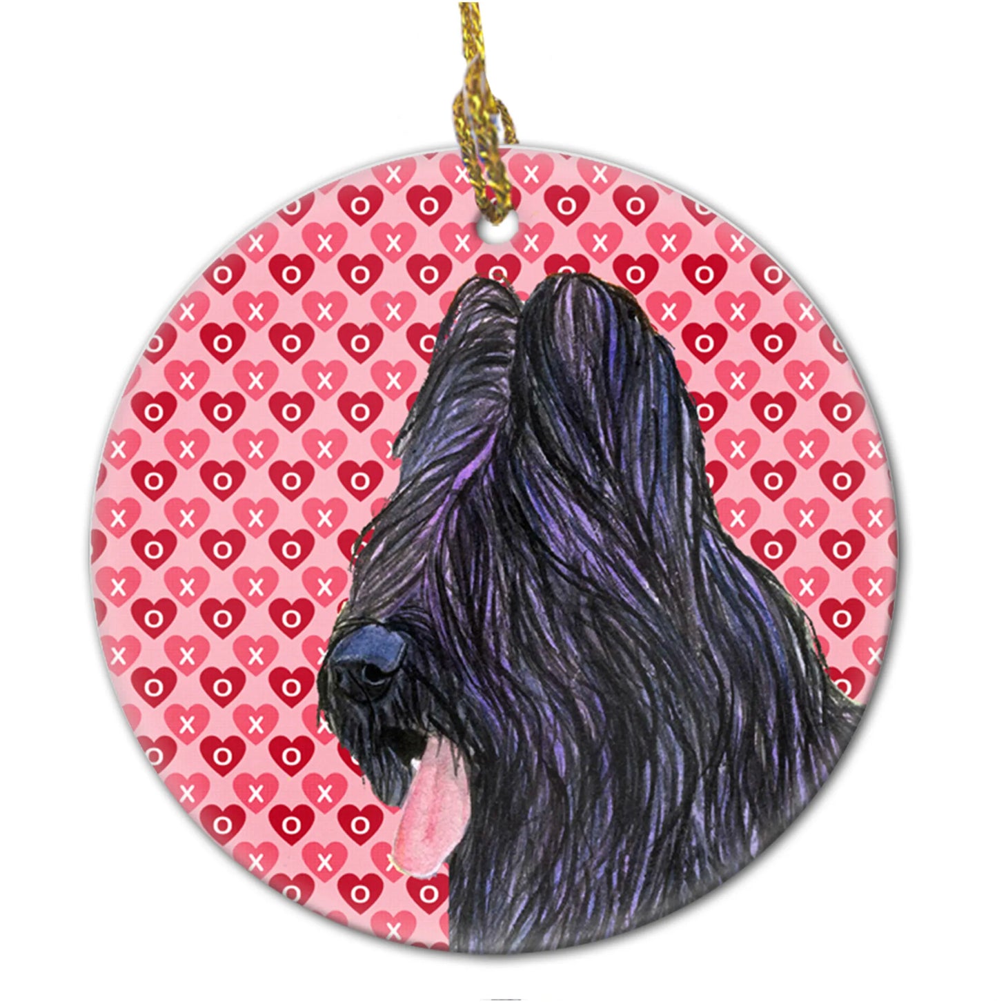 Valentine's Day Dog Portrait Ceramic Ornament