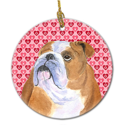 Valentine's Day Dog Portrait Ceramic Ornament