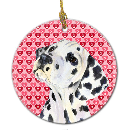 Valentine's Day Dog Portrait Ceramic Ornament