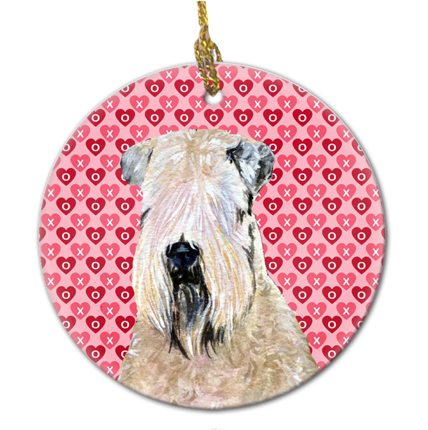 Valentine's Day Dog Portrait Ceramic Ornament