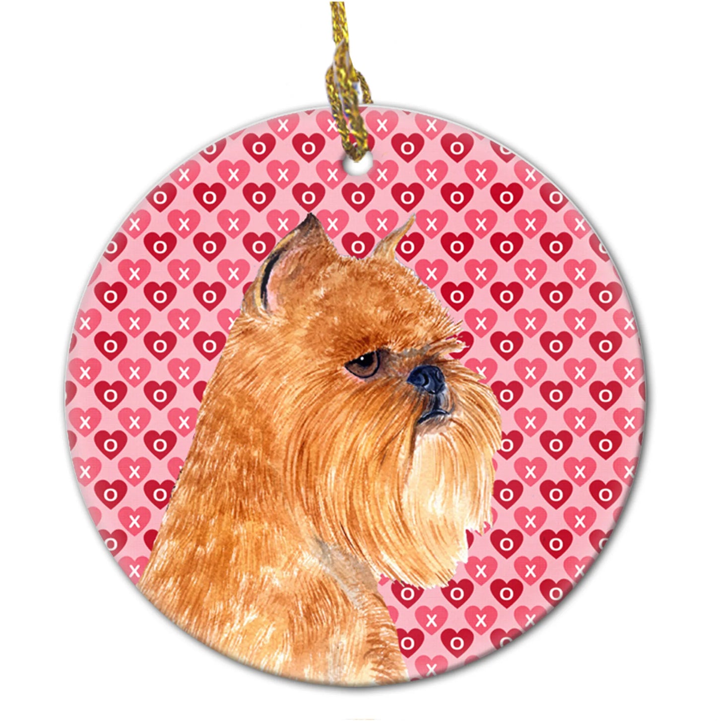 Valentine's Day Dog Portrait Ceramic Ornament