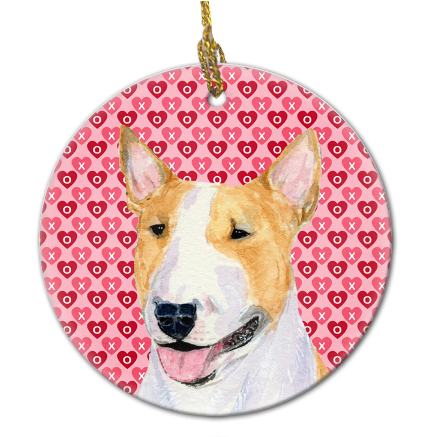 Valentine's Day Dog Portrait Ceramic Ornament