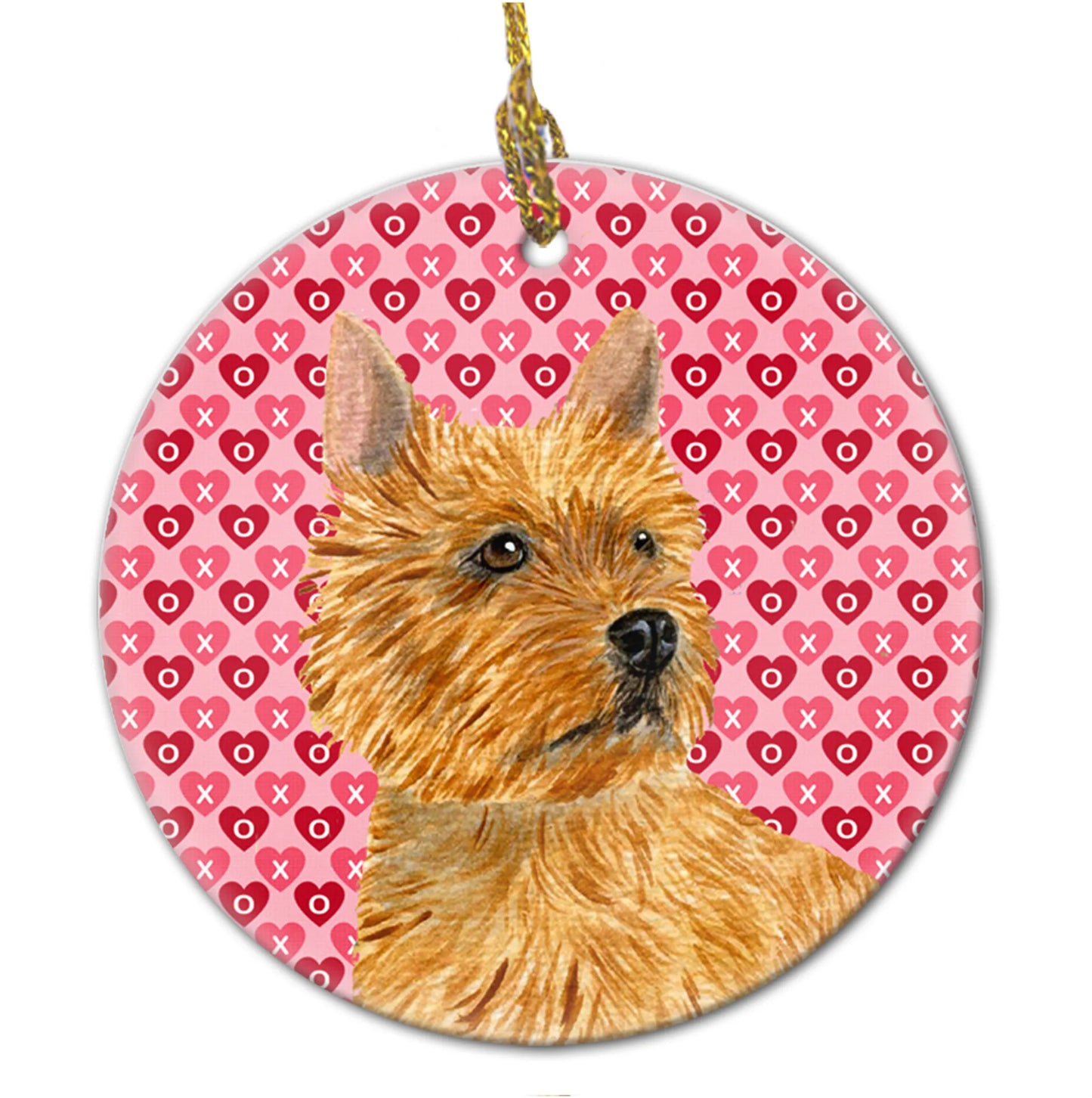 Valentine's Day Dog Portrait Ceramic Ornament