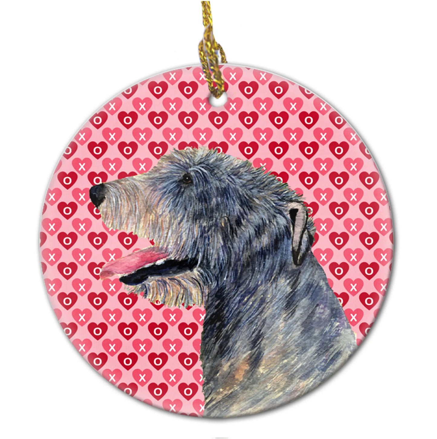 Valentine's Day Dog Portrait Ceramic Ornament