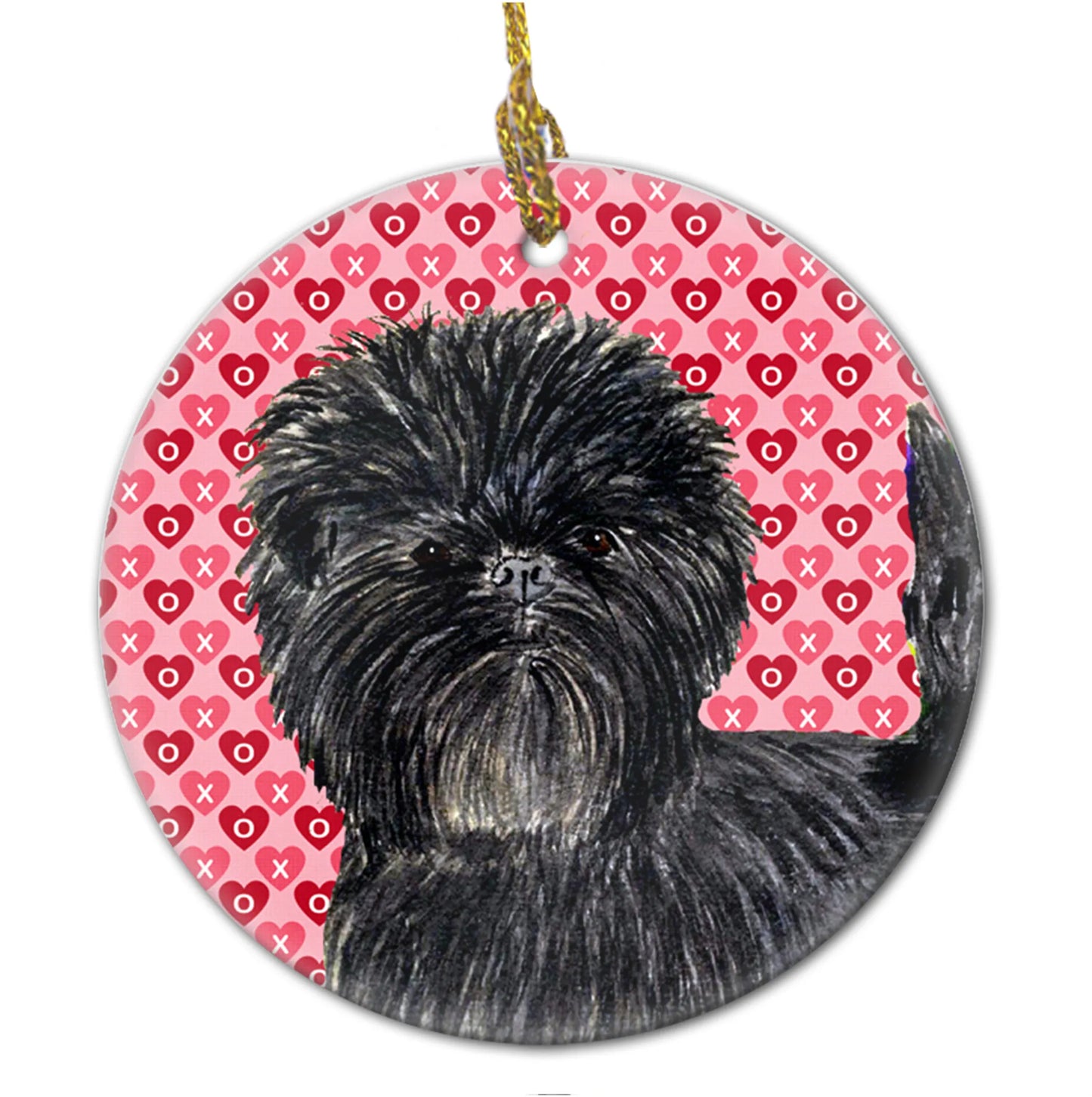 Valentine's Day Dog Portrait Ceramic Ornament