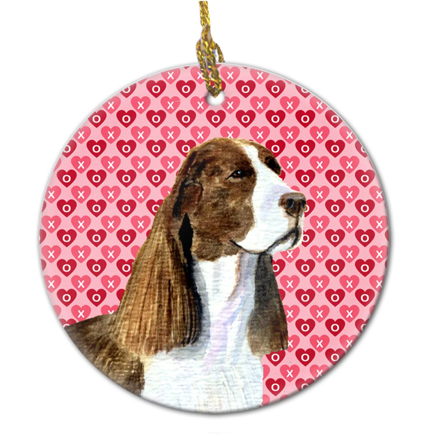 Valentine's Day Dog Portrait Ceramic Ornament