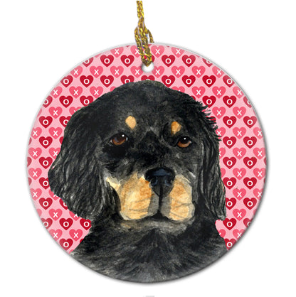 Valentine's Day Dog Portrait Ceramic Ornament