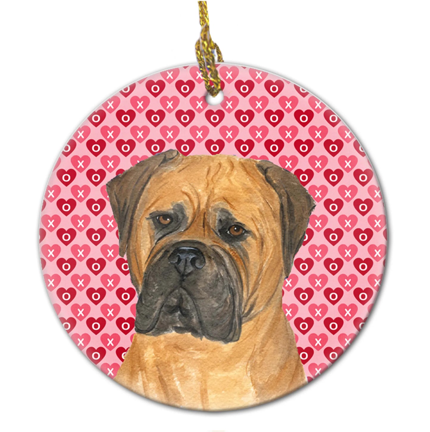 Valentine's Day Dog Portrait Ceramic Ornament