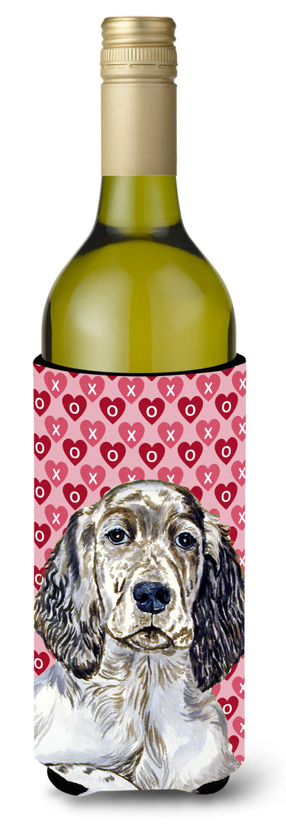 Hearts Love and Valentine's Day Design with Dog Wine Bottle Hugger